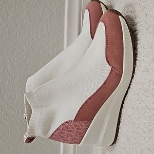 Michael Kors Pink and White Sock Boot